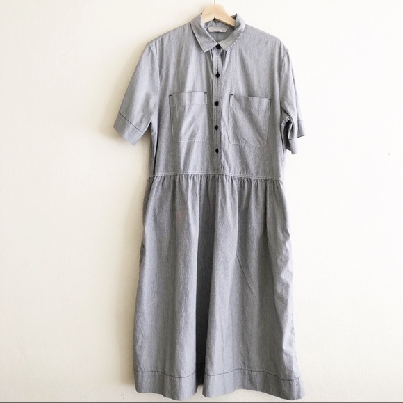 Dresses & Skirts - Everlane cotton parklet striped shirt dress